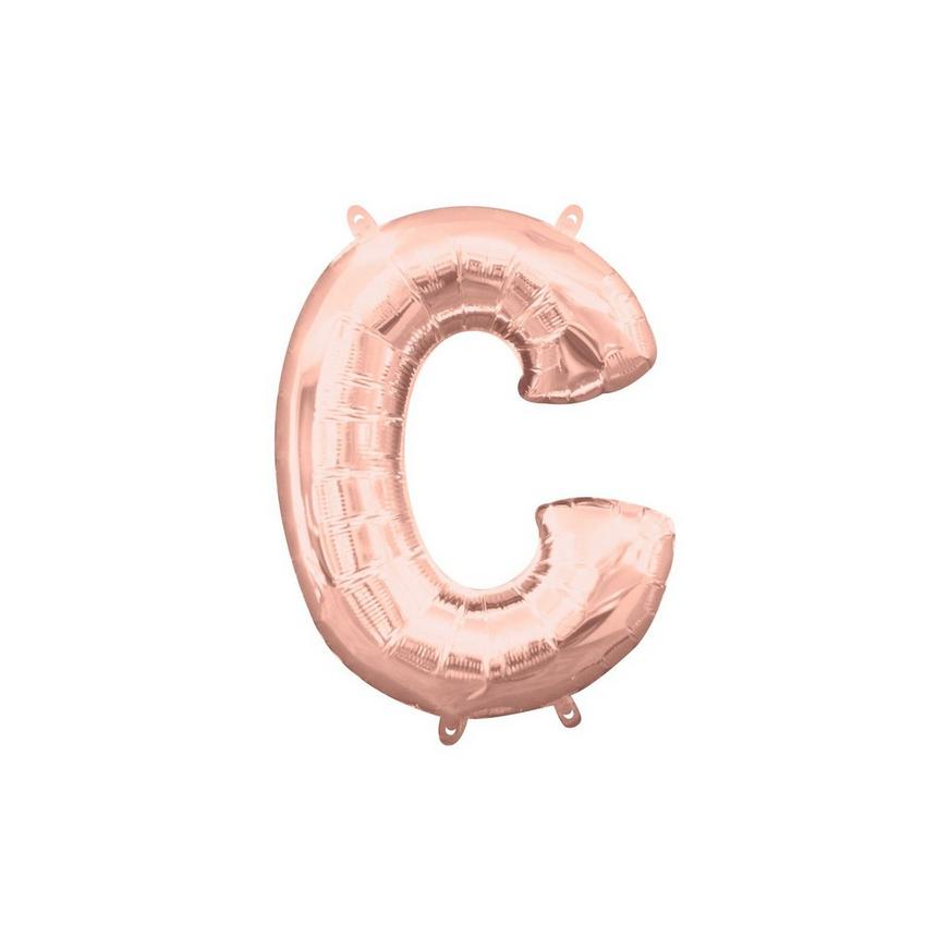 13in Air-Filled Rose Gold Letter Balloon (C)